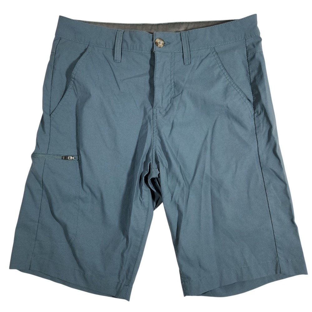 Eddie Bauer Mens Slate Blue Hiking Shorts Zip Pocket Outdoor Performance Travel